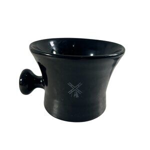 Liquid Logic Black Shaving Mug Windmill Mens Ceramic Handle Stylish Retro